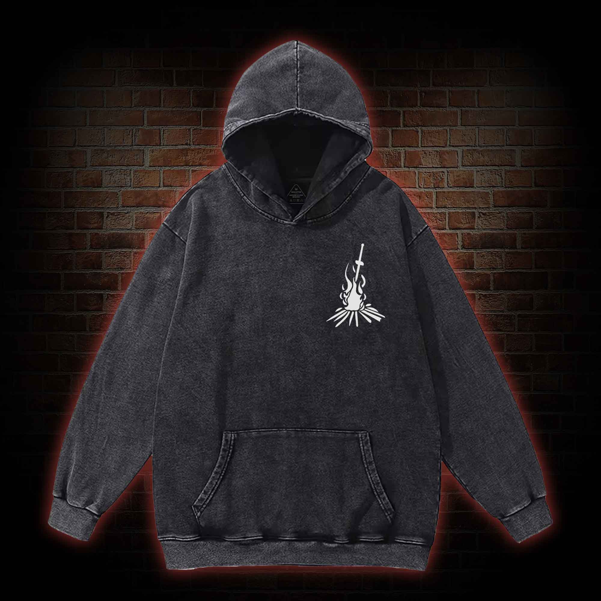 Into the Abyss Back Print Washed Hoodie