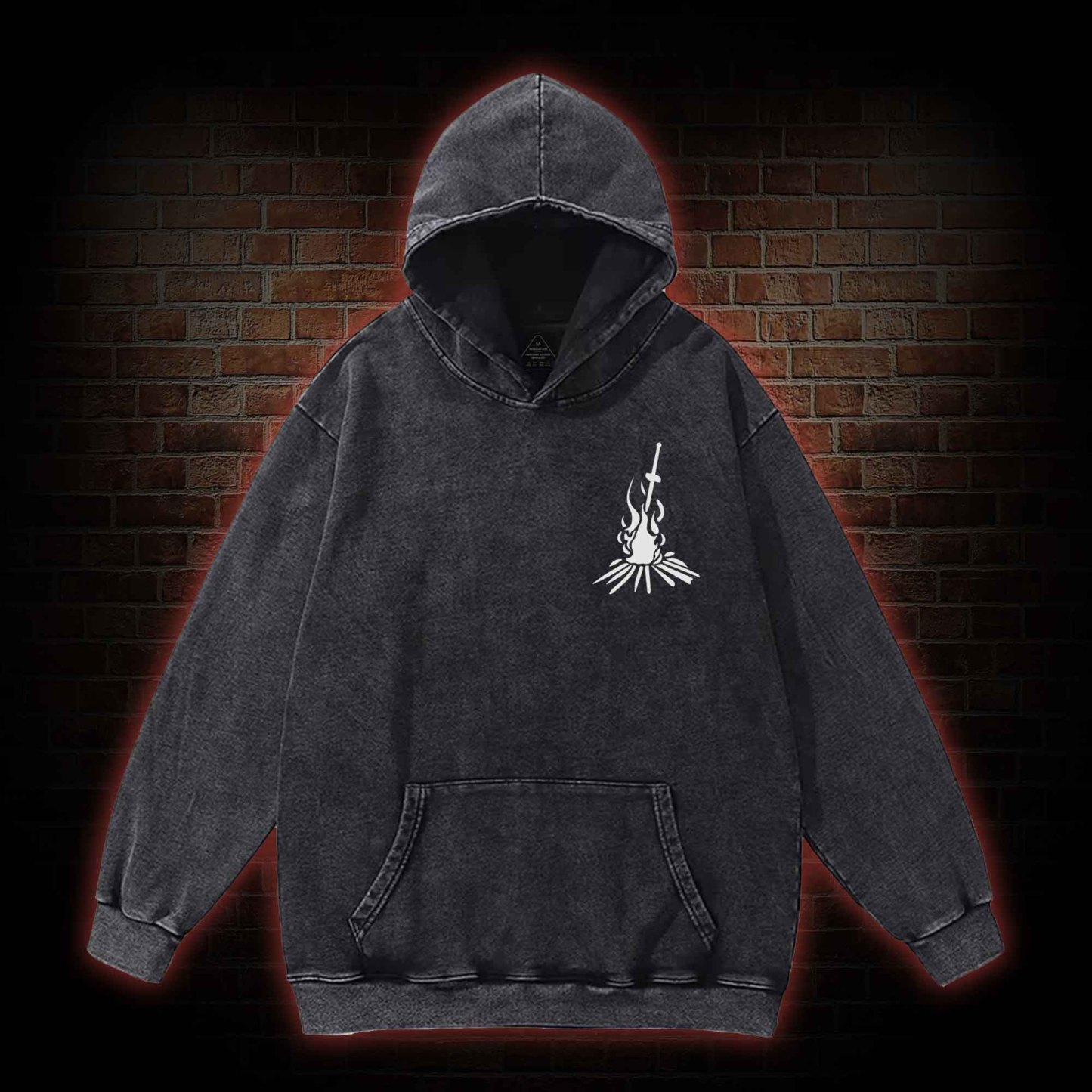 Into the Abyss Back Print Washed Hoodie