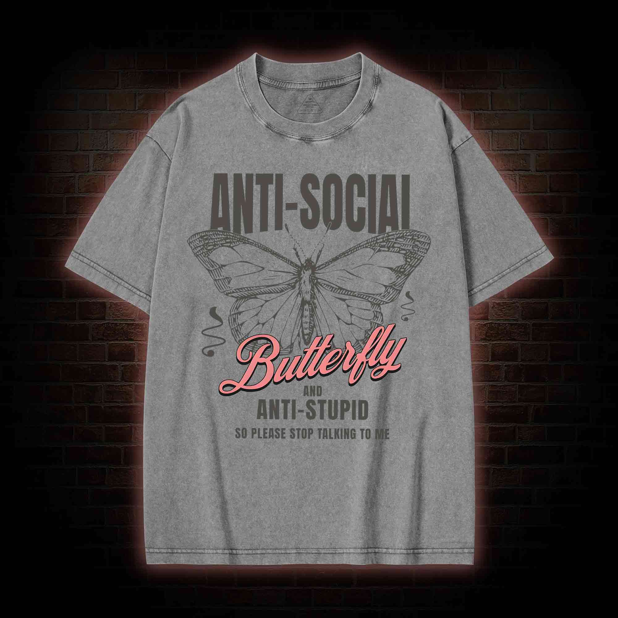 Anti-Social Butterfly Washed T-shirt
