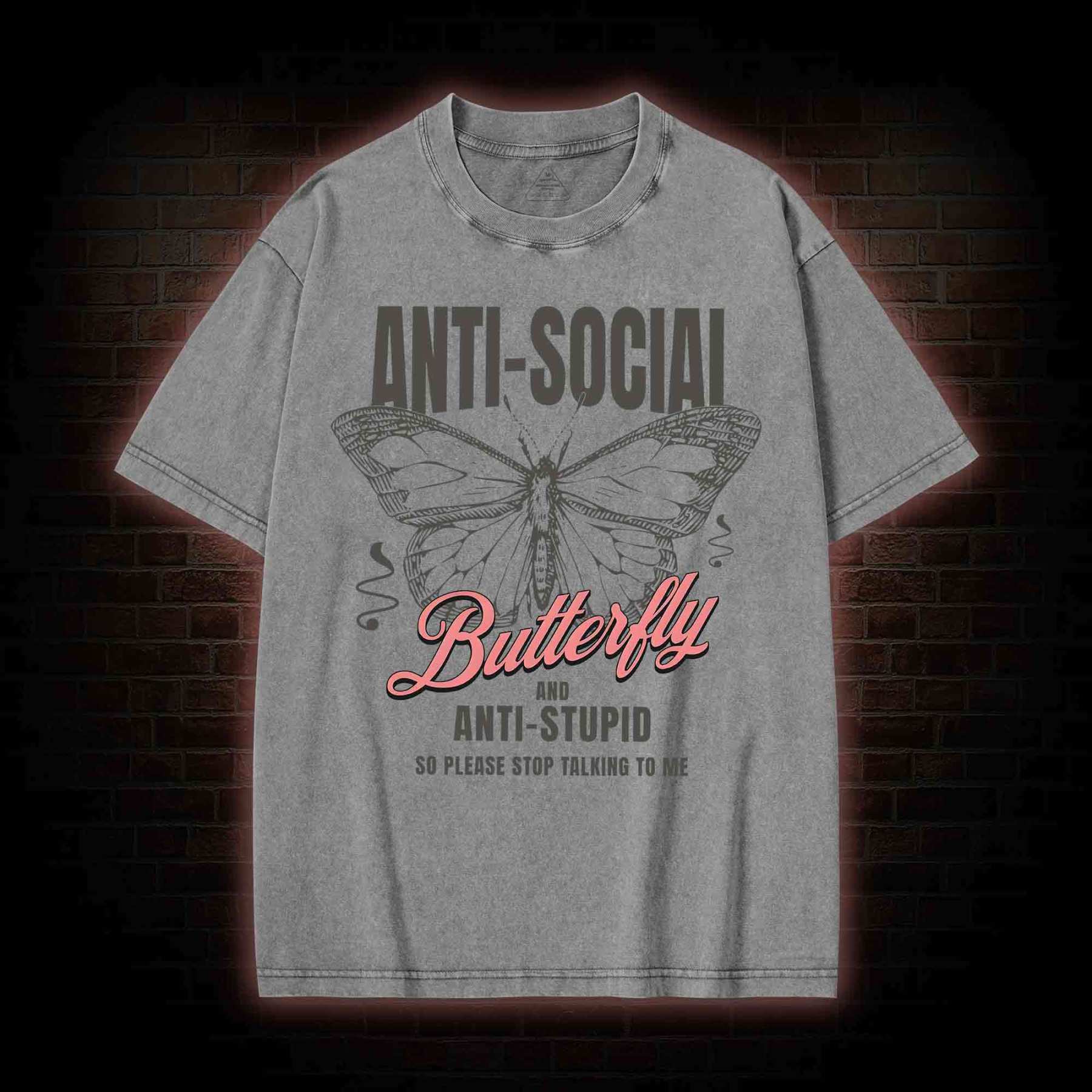 Anti-Social Butterfly Washed T-shirt