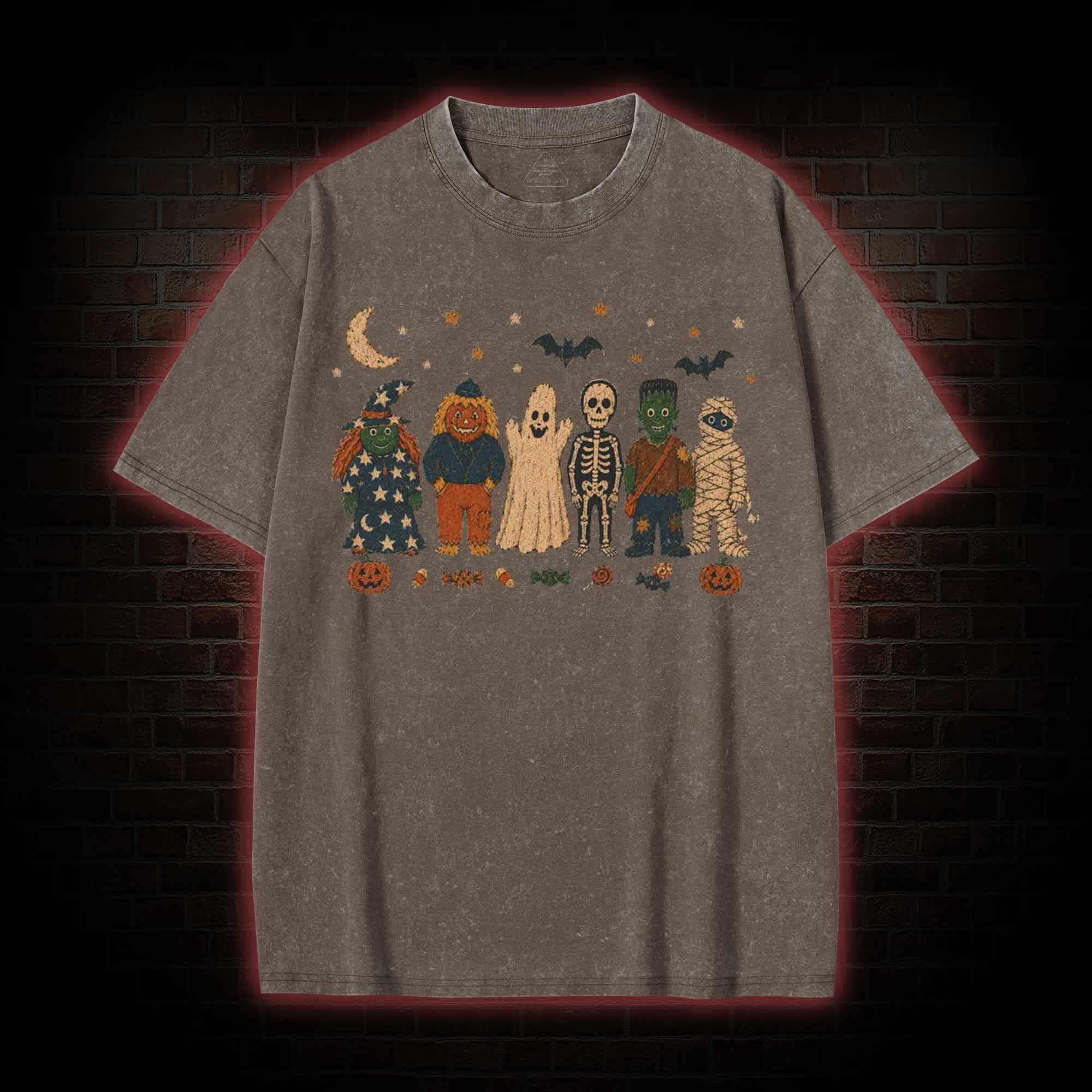 Halloween Monsters Washed T-shirt