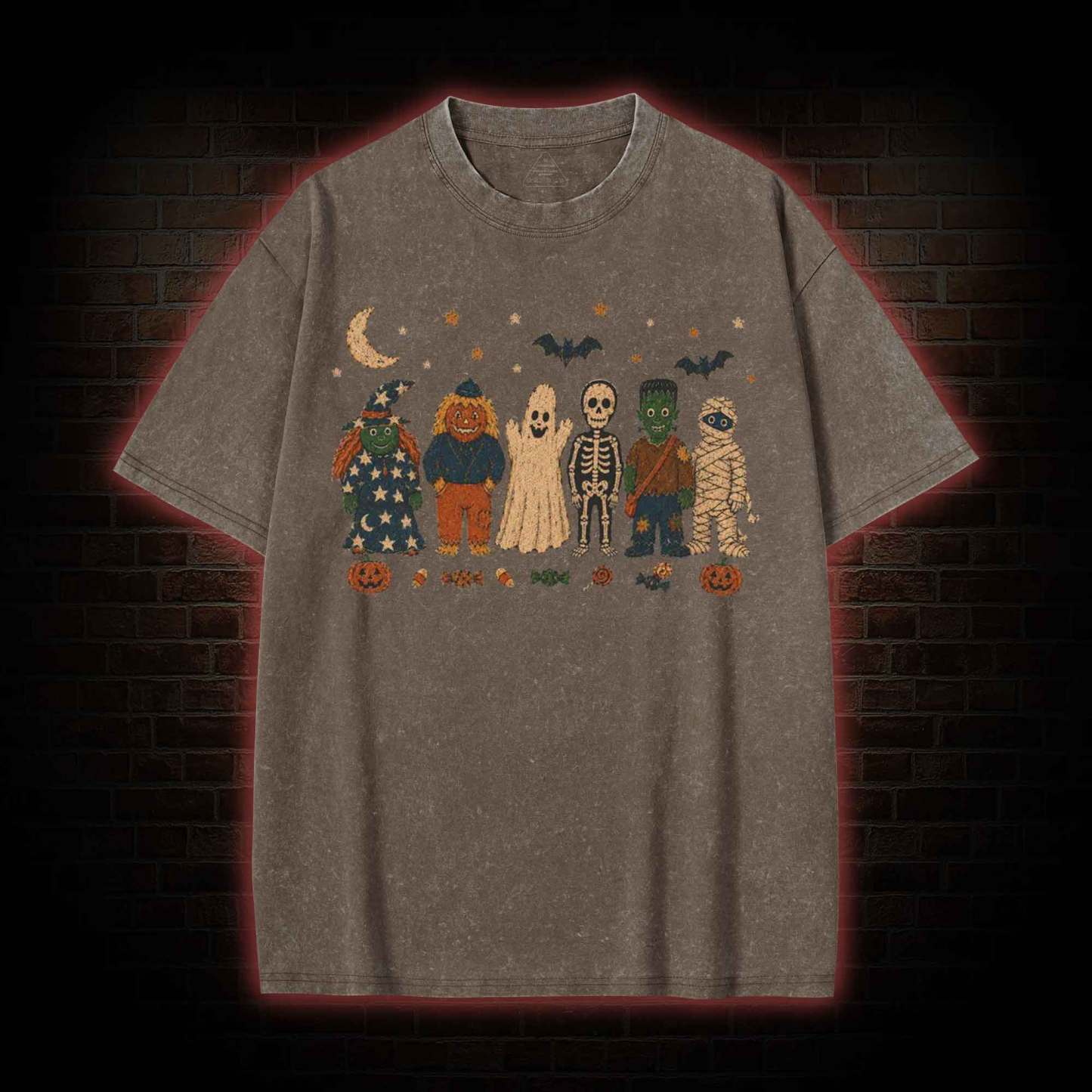 Halloween Monsters Washed T-shirt