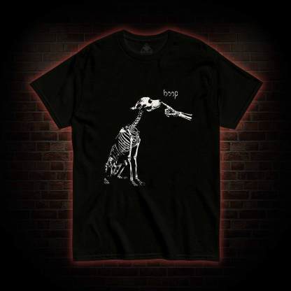 Boop Dog Skeleton Halloween T-shirt