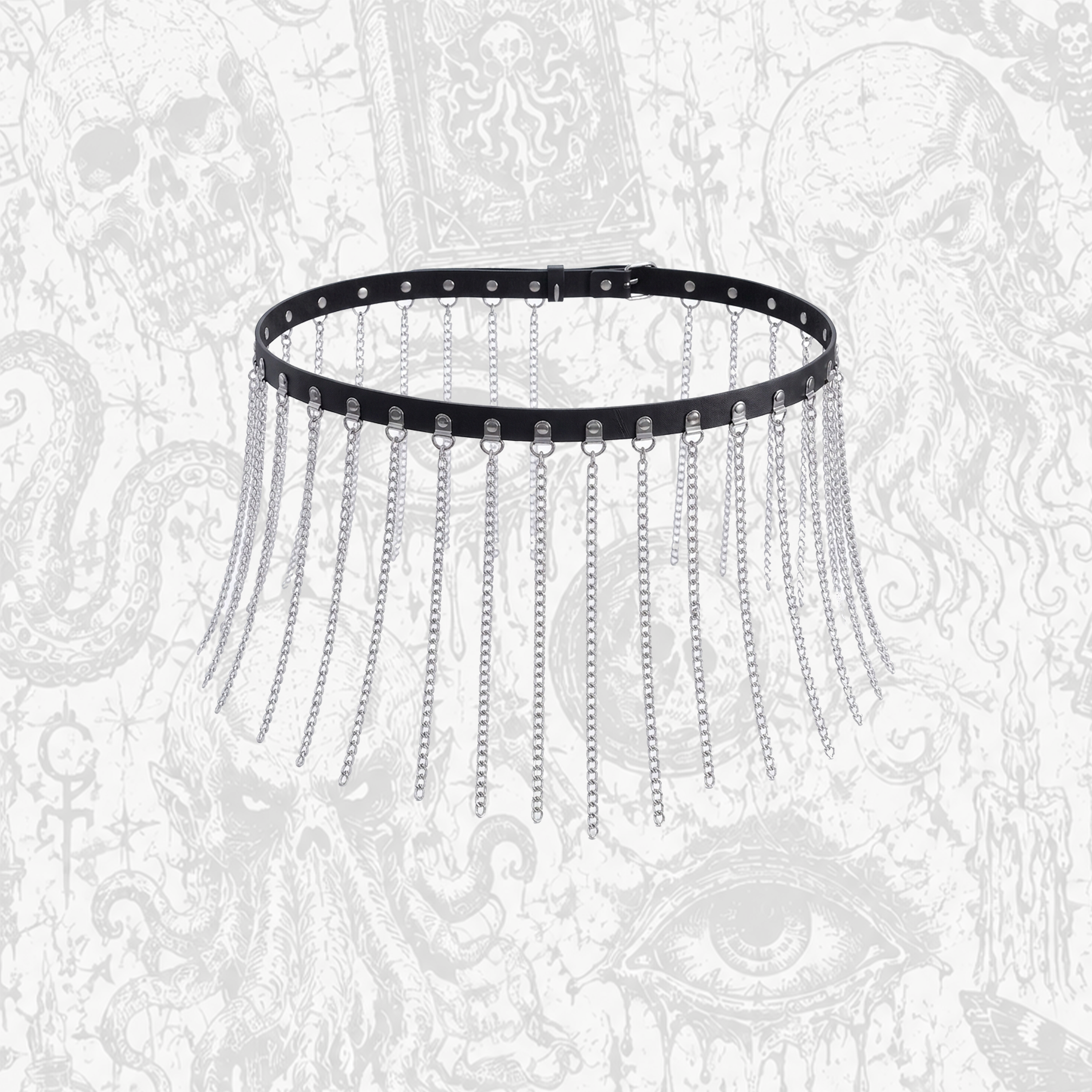 Punk Chain PU Leather Waist Chain Belt