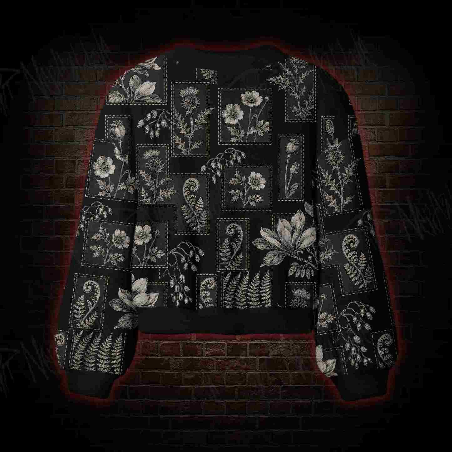 Botanical Noir Women's Cardigan Sweater