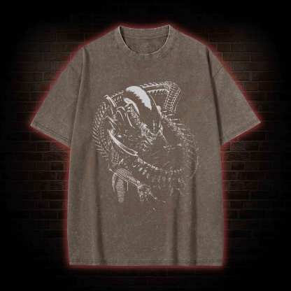 Alien Inspired Horror Washed T-Shirt
