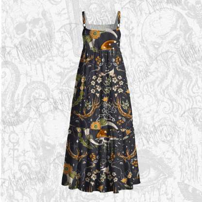 Deer Wide Straps Maxi Dress