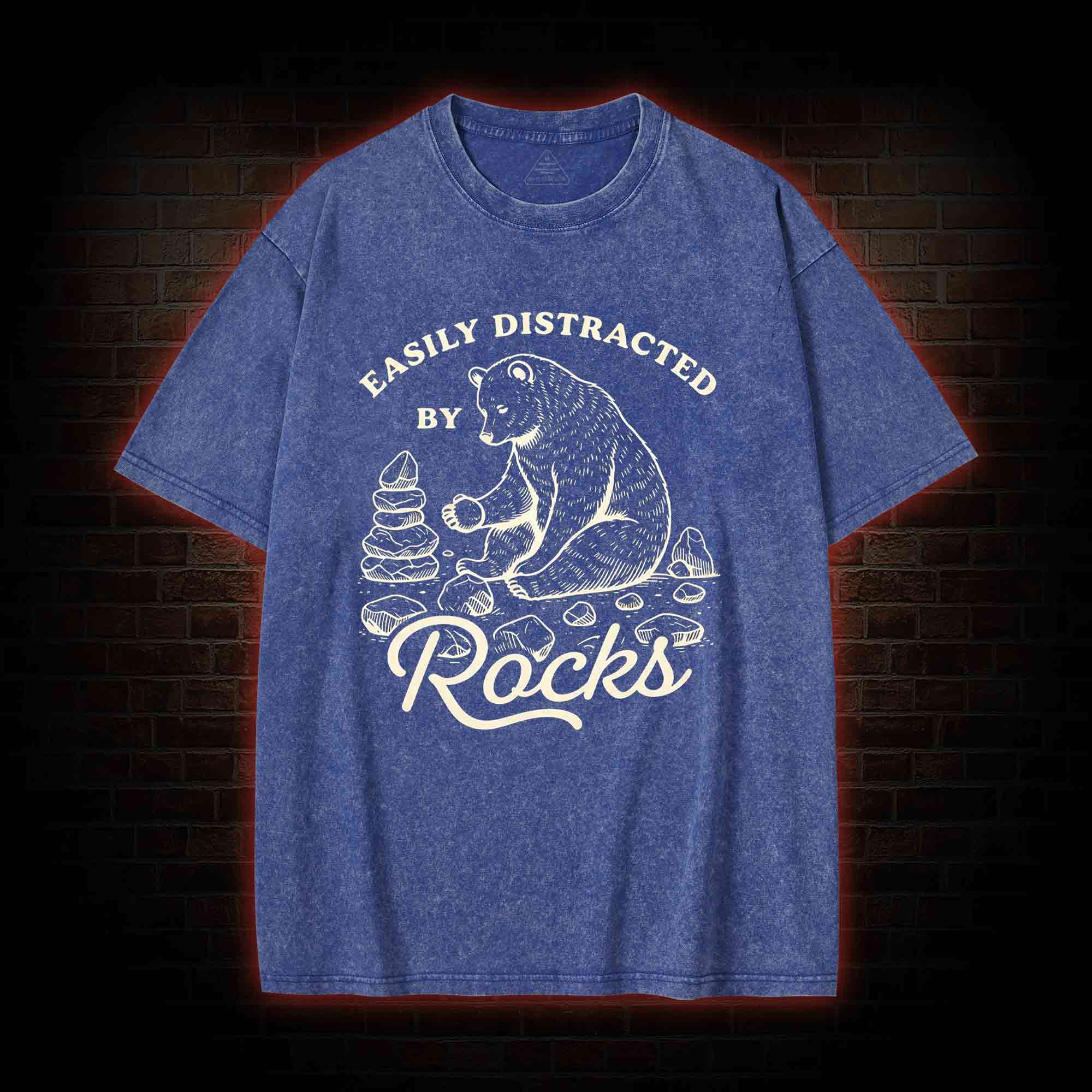 Easily Distracted By Rocks Washed T-shirt