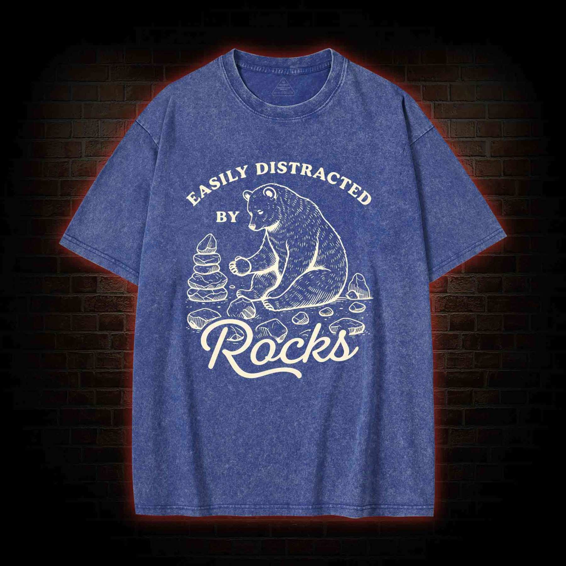 Easily Distracted By Rocks Washed T-shirt