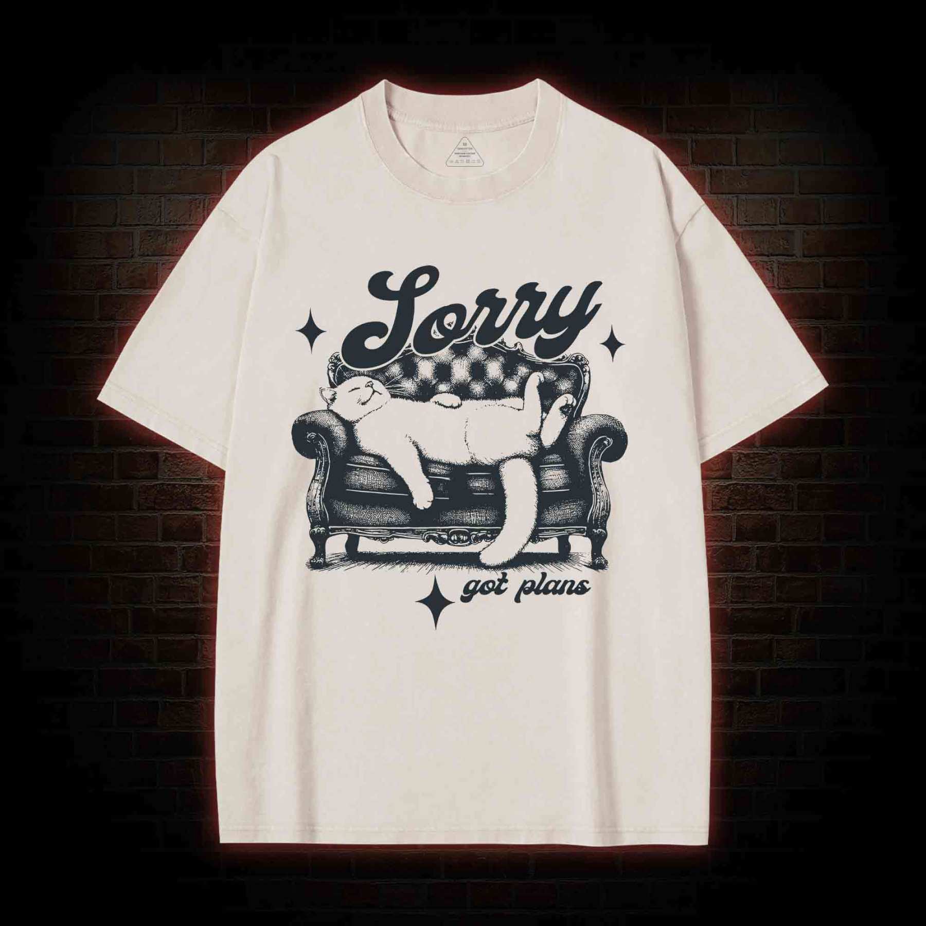 Sorry Got Plan Washed T-shirt