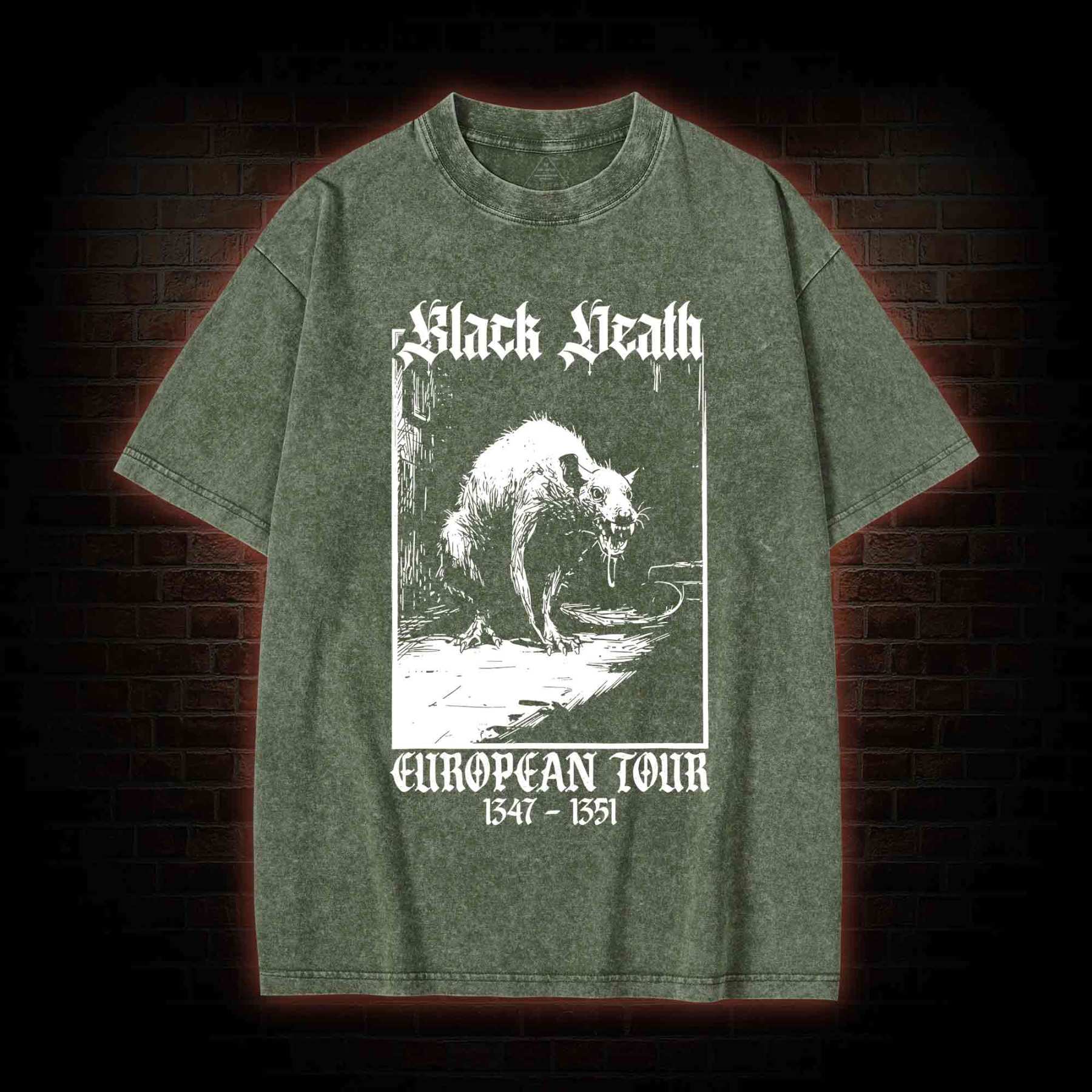 Black Death European Tour 1347-1351 Washed T-shirt