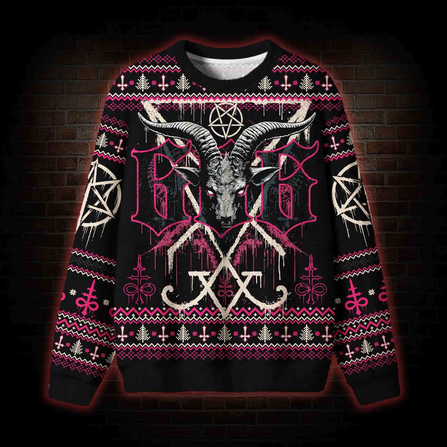 Baphomet Xmas Ugly Sweatshirts