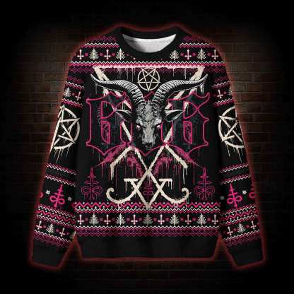 Baphomet Xmas Ugly Sweatshirts