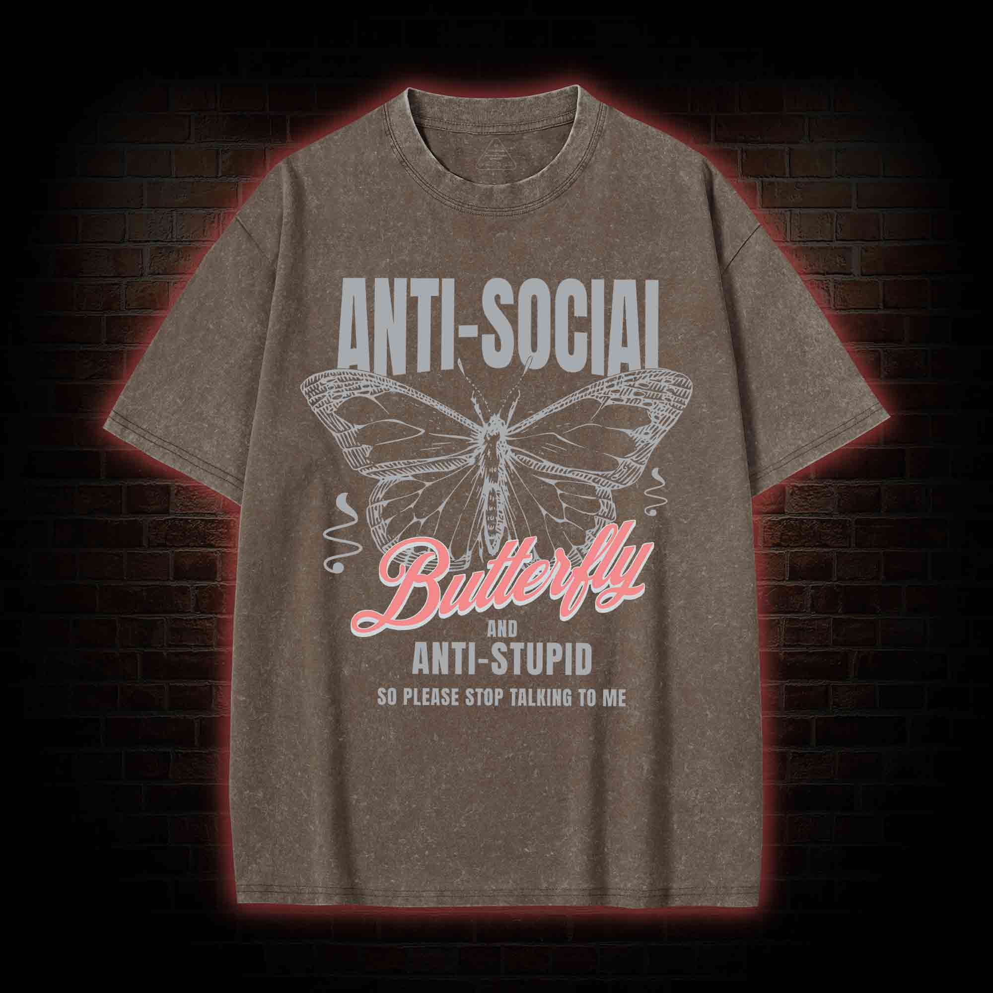 Anti-Social Butterfly Washed T-shirt