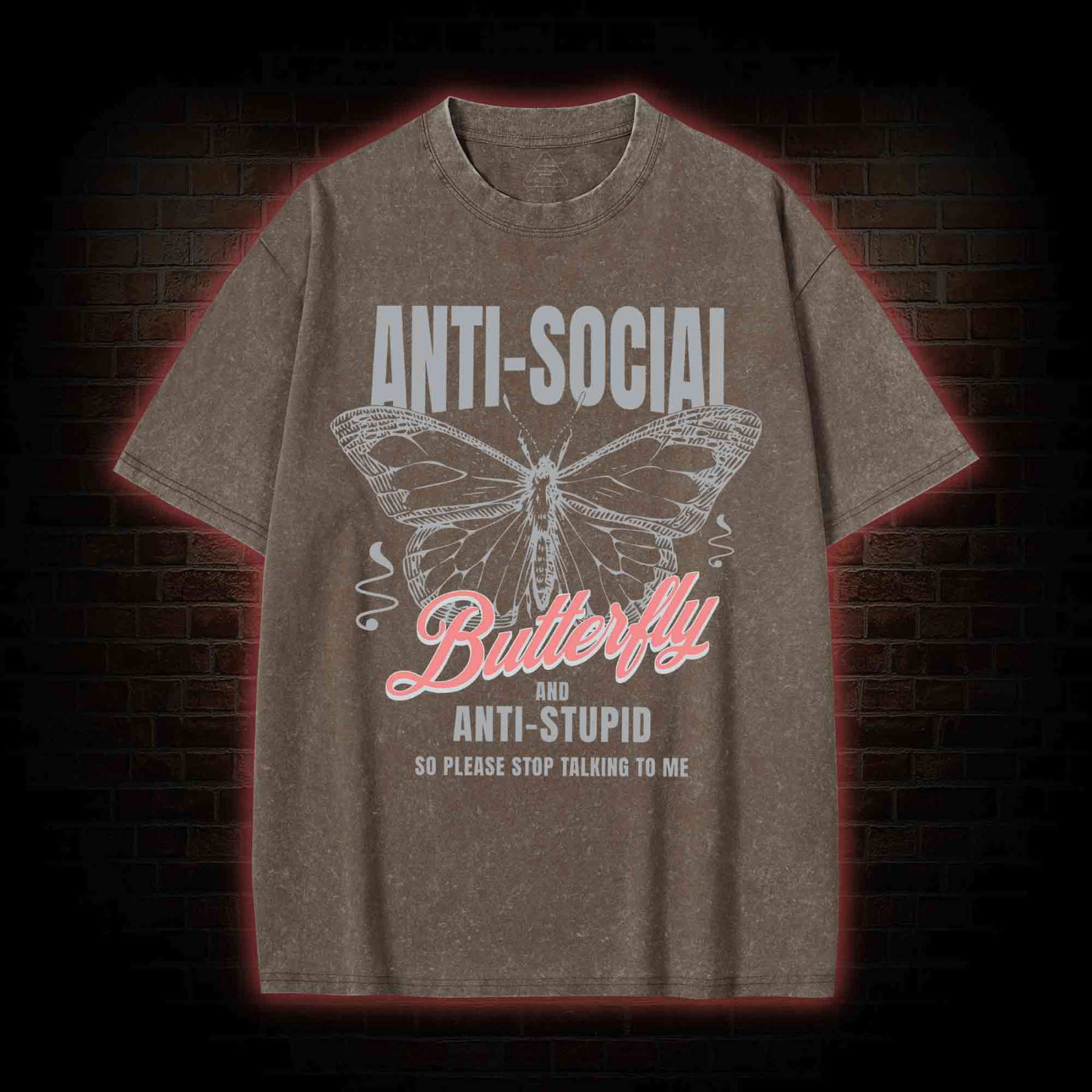 Anti-Social Butterfly Washed T-shirt