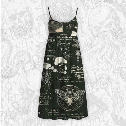 Retro Insects Eyes Strap Midi Sundress