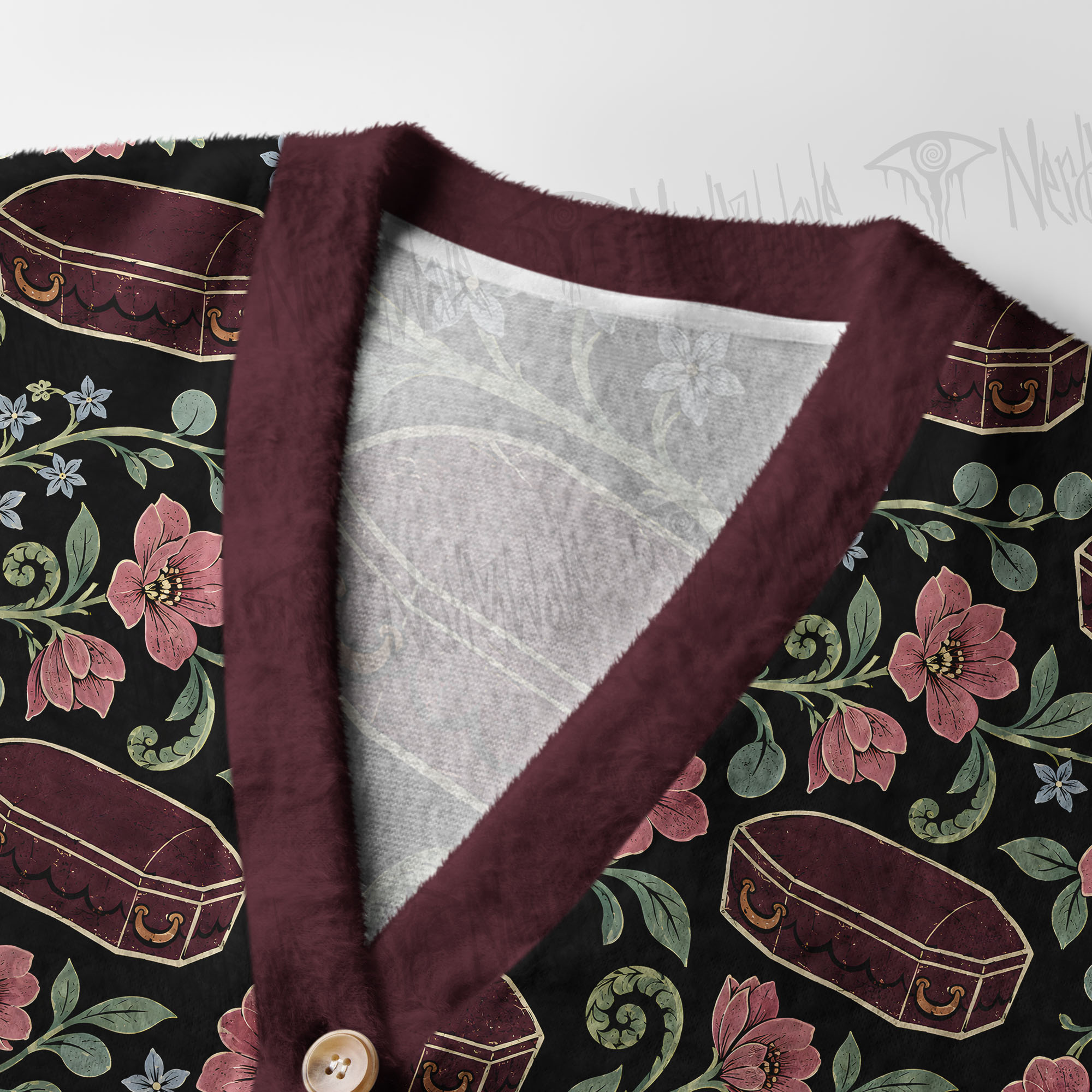 Floral Coffins Women's Cardigan Sweater