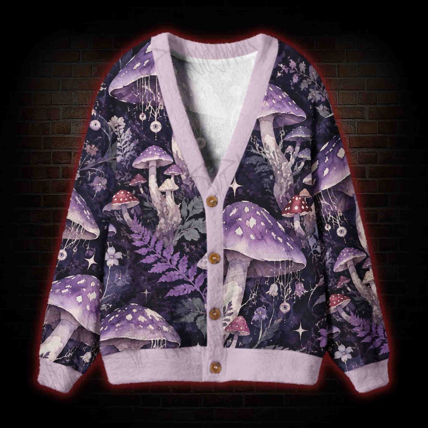 Moonlit Mushroom Grove Cardigan Sweater