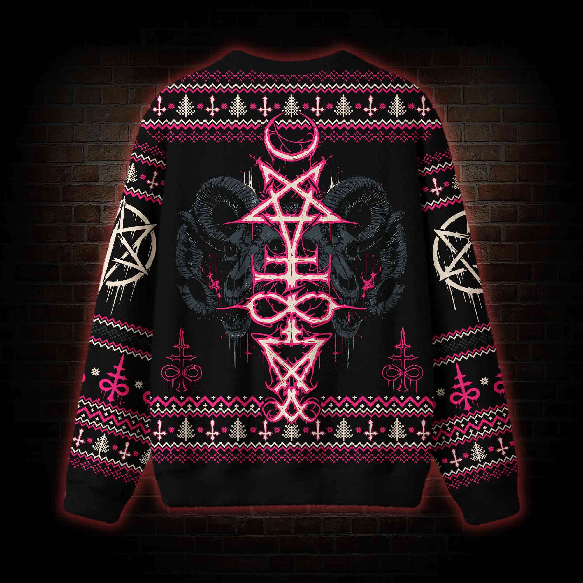 Baphomet Xmas Ugly Sweatshirts