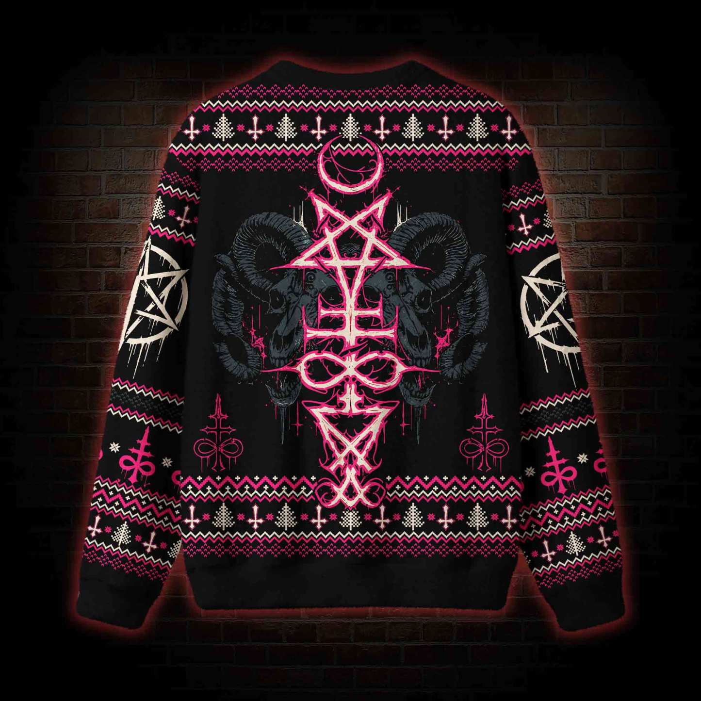 Baphomet Xmas Ugly Sweatshirts