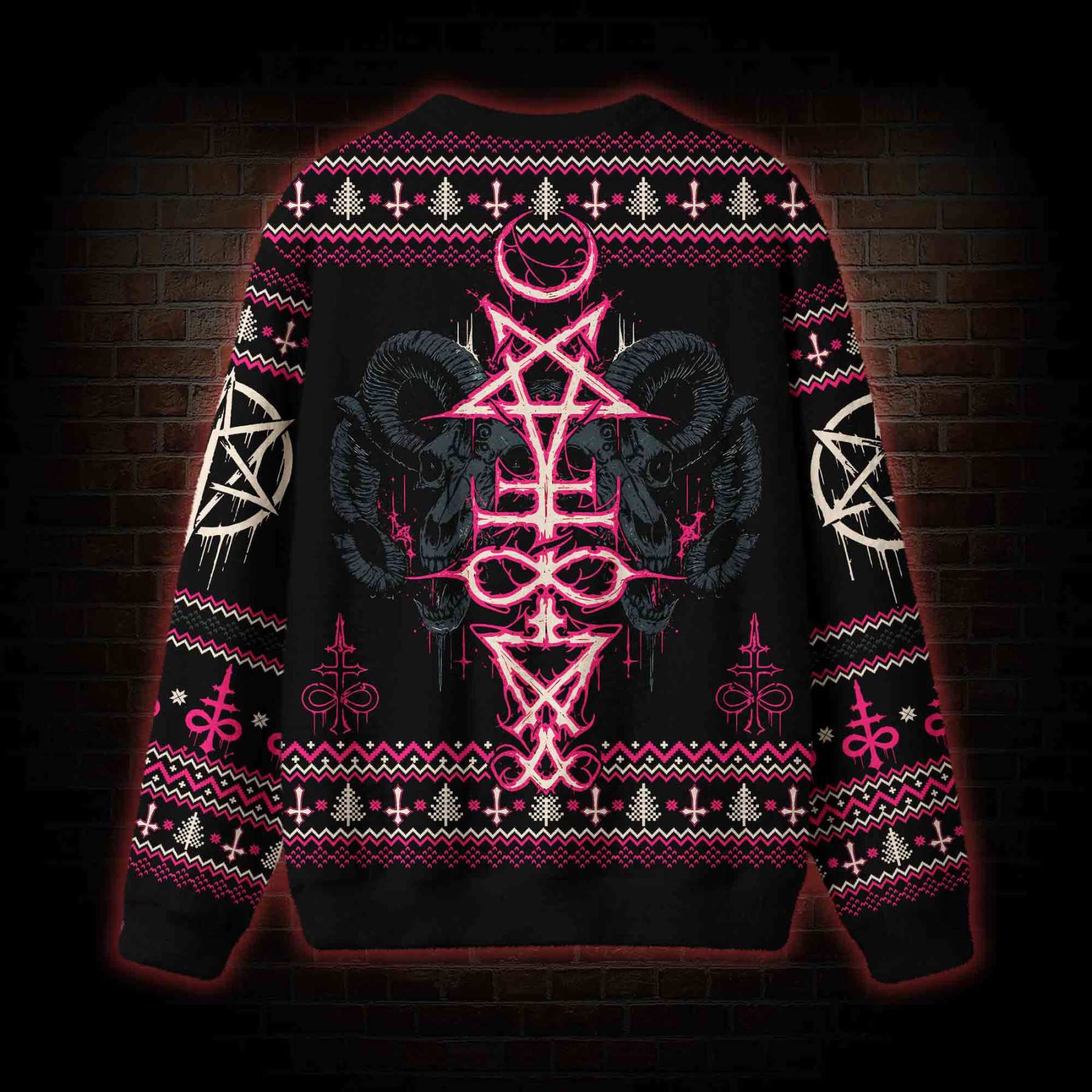 Baphomet Xmas Ugly Sweatshirts