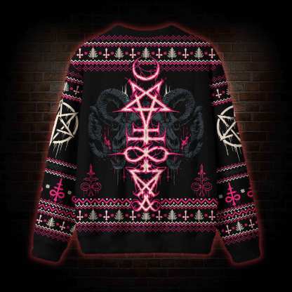 Baphomet Xmas Ugly Sweatshirts
