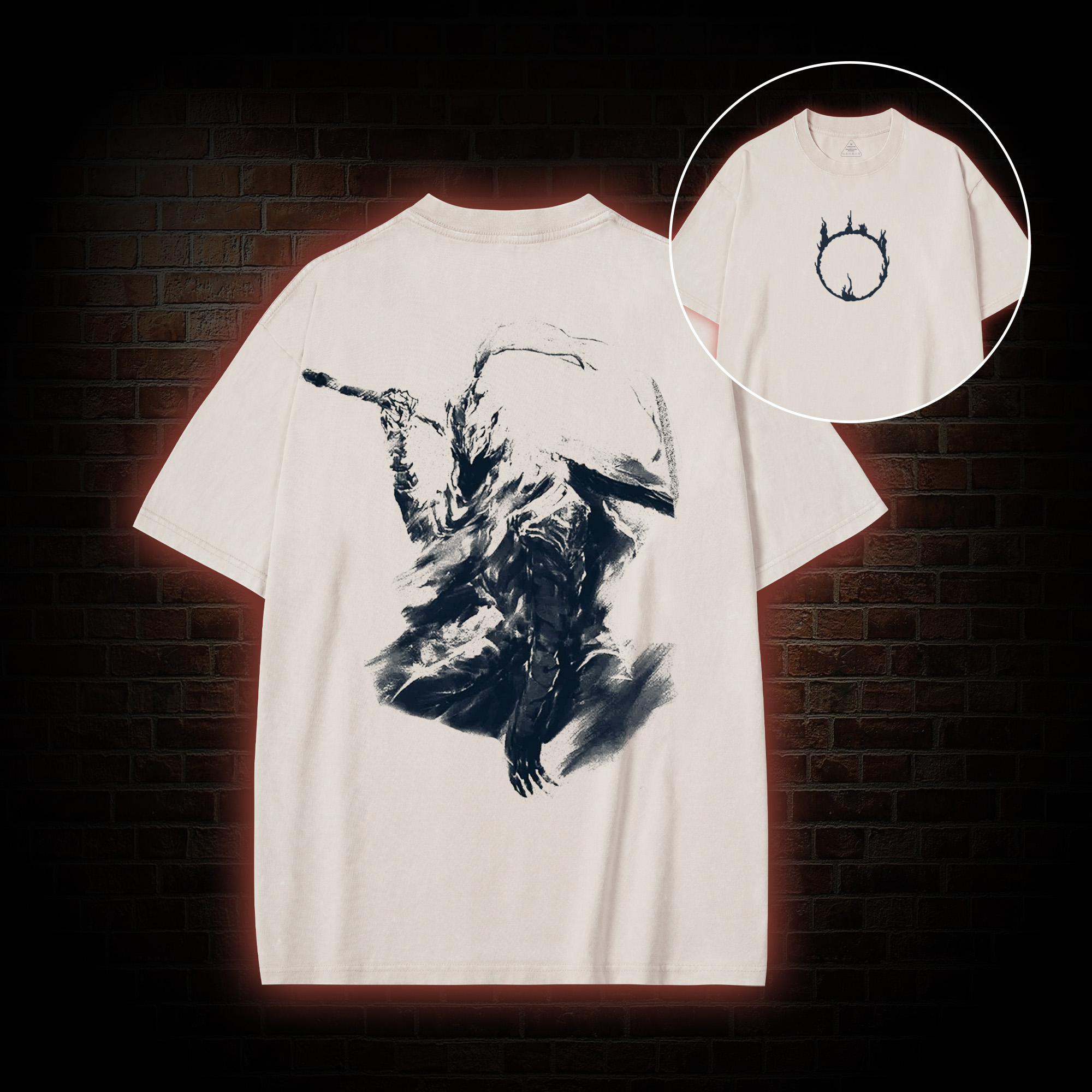 Abyss Vintage back print Washed T-shirt