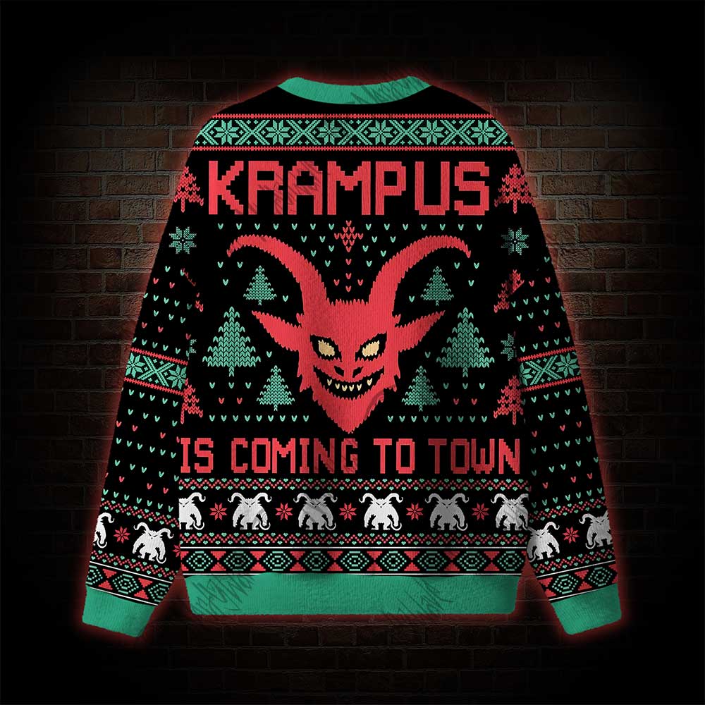 Krampus is Coming to Town Ugly Sweatshirts
