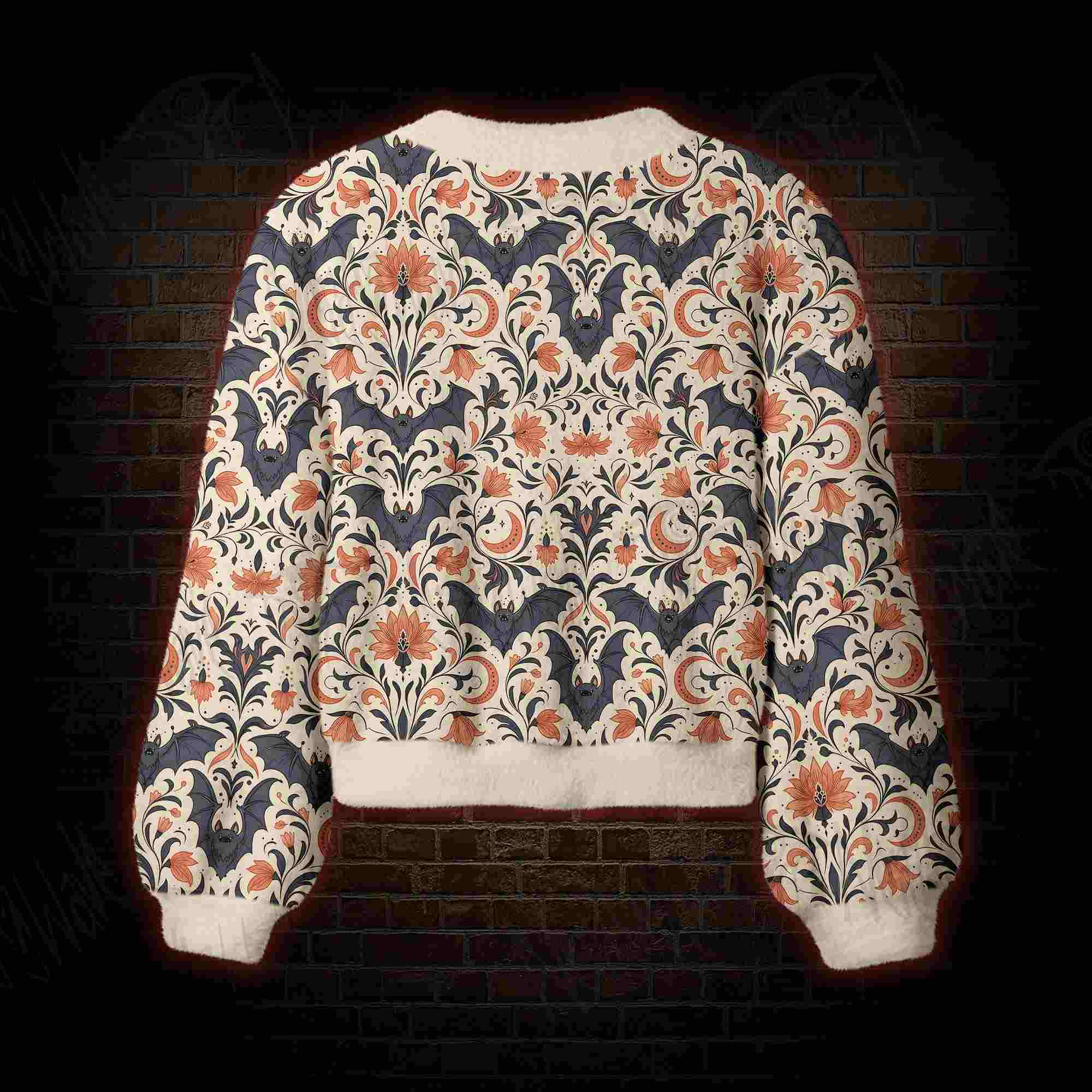Moonlit Bat Garden Women's Cardigan Sweater