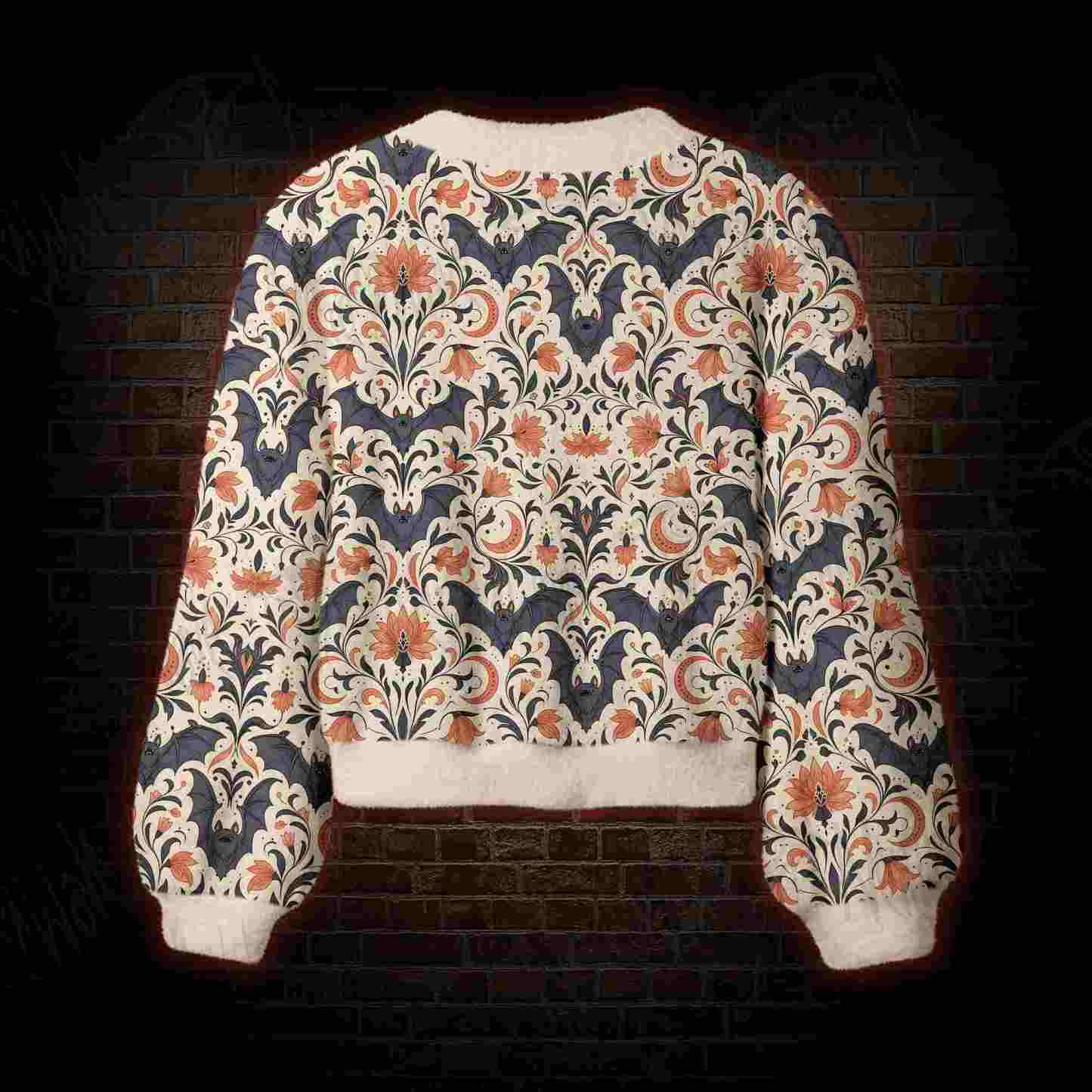 Moonlit Bat Garden Women's Cardigan Sweater