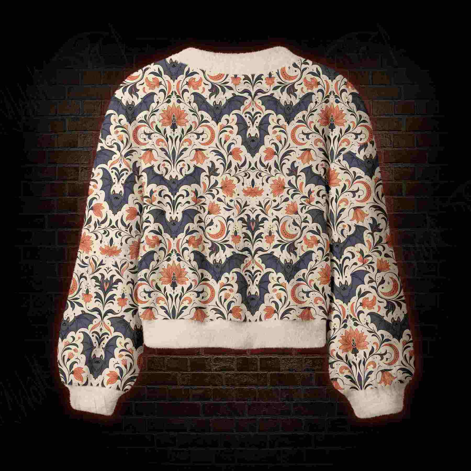 Moonlit Bat Garden Women's Cardigan Sweater