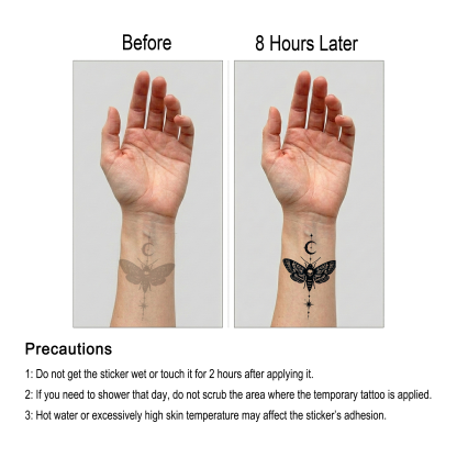 Dying Moth Temporary Tattoo