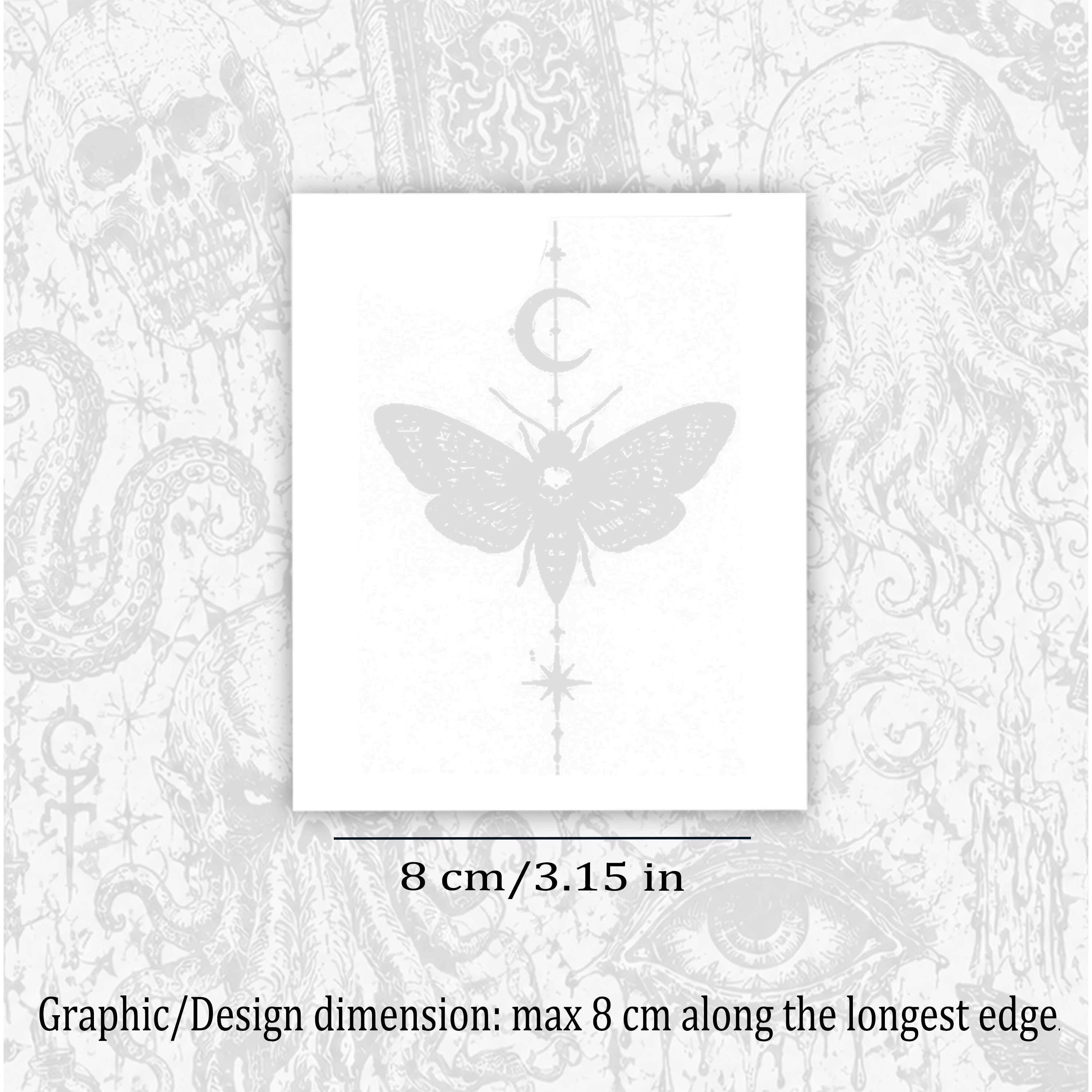 Dying Moth Temporary Tattoo