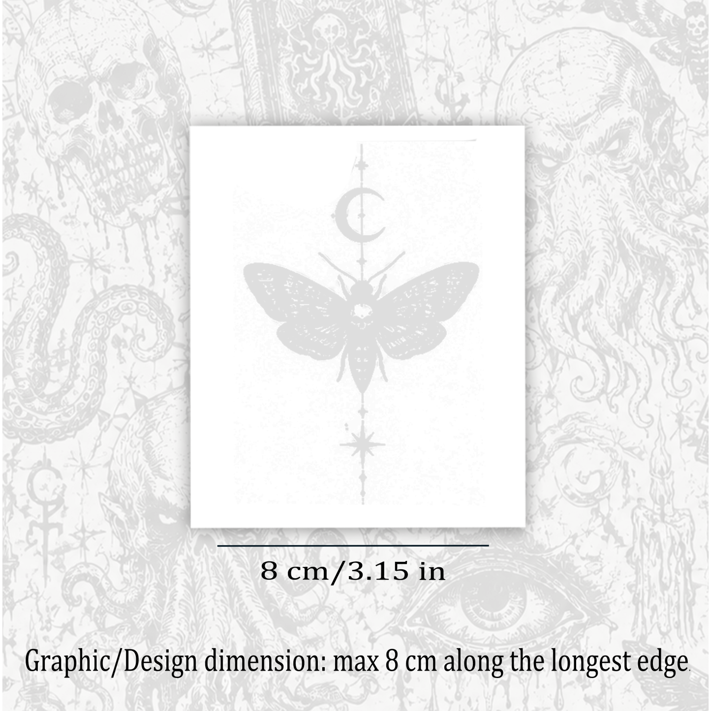 Dying Moth Temporary Tattoo