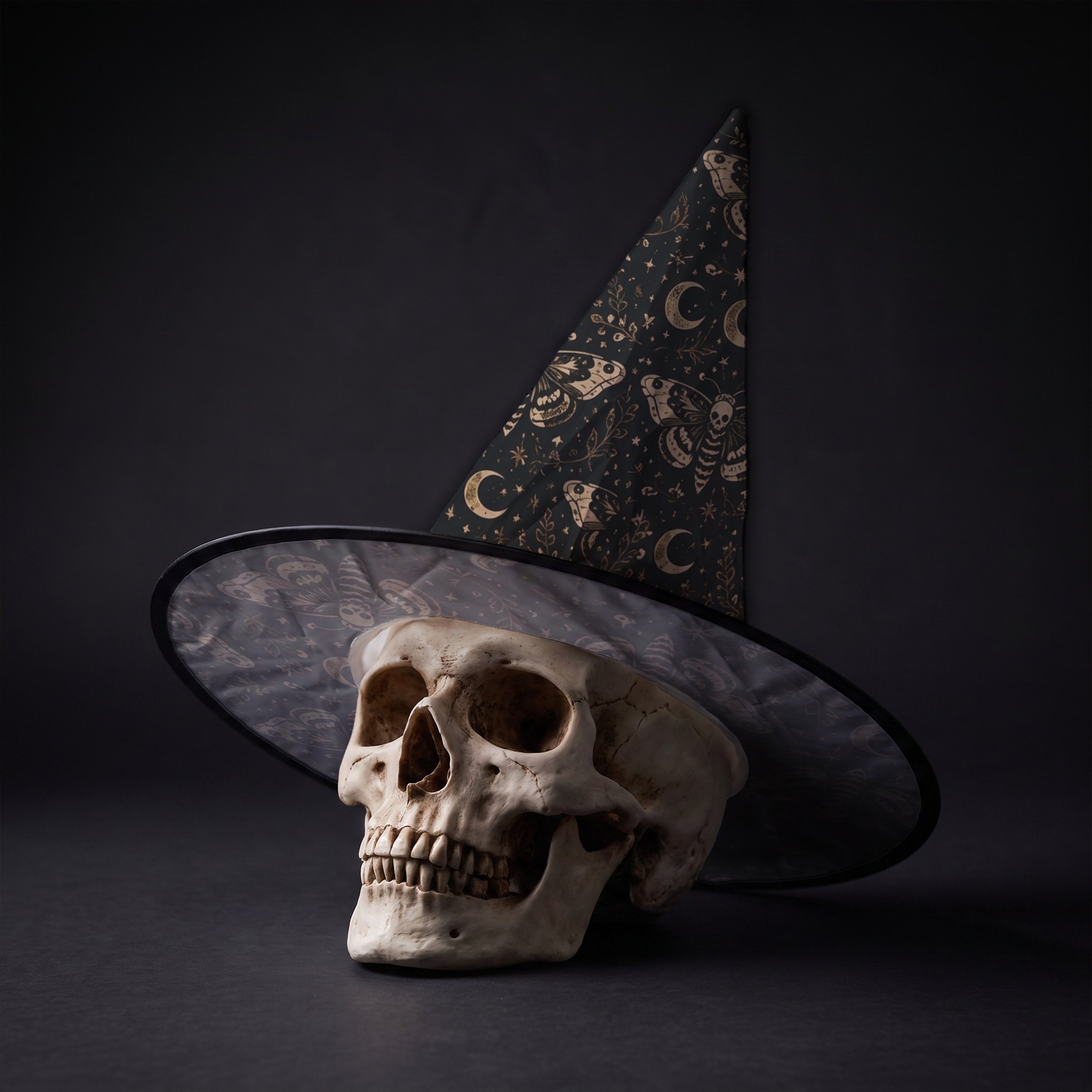 Skull Moth Halloween Witch Hat