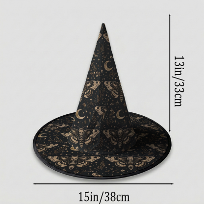 Skull Moth Halloween Witch Hat