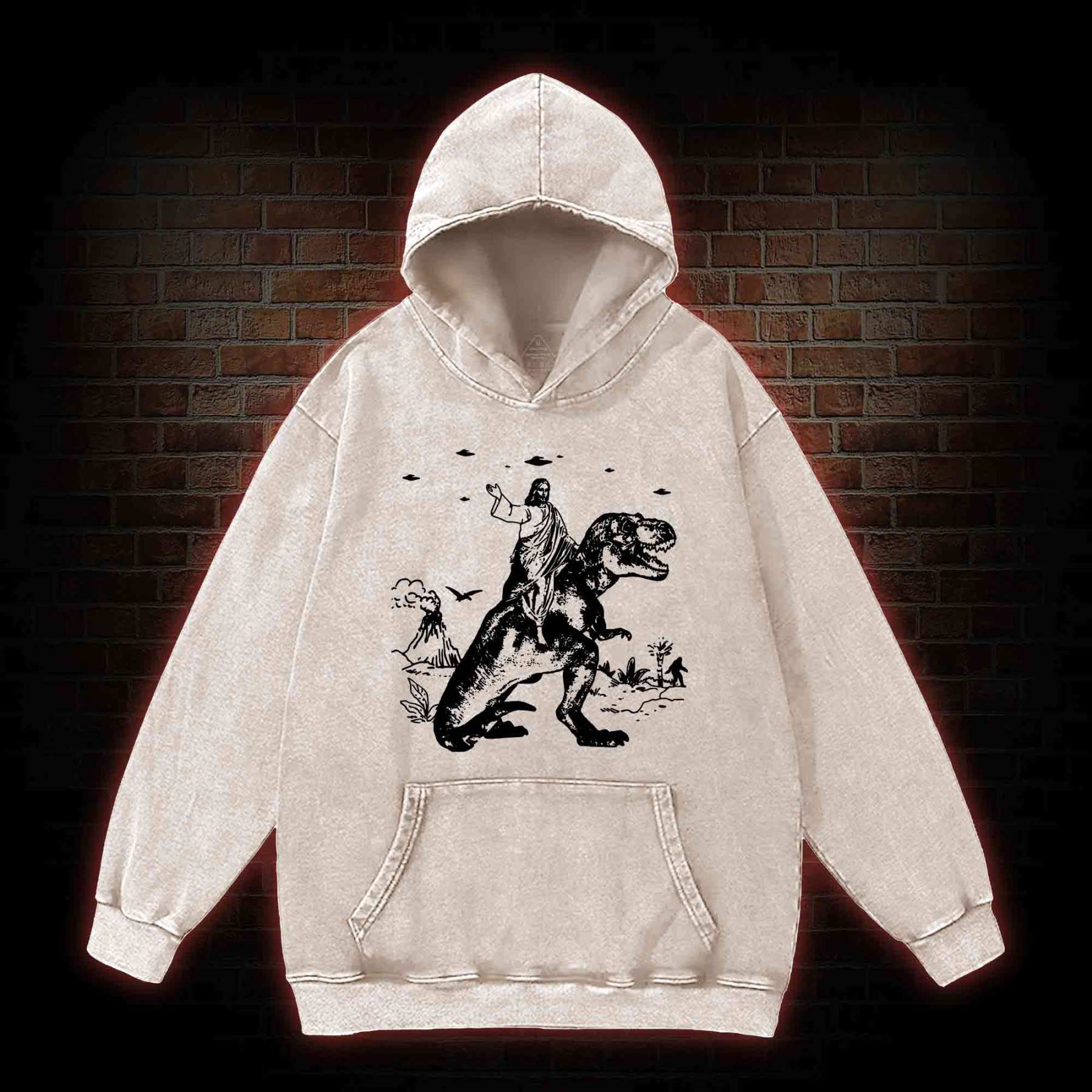 T-rex Jesus Washed Hoodie