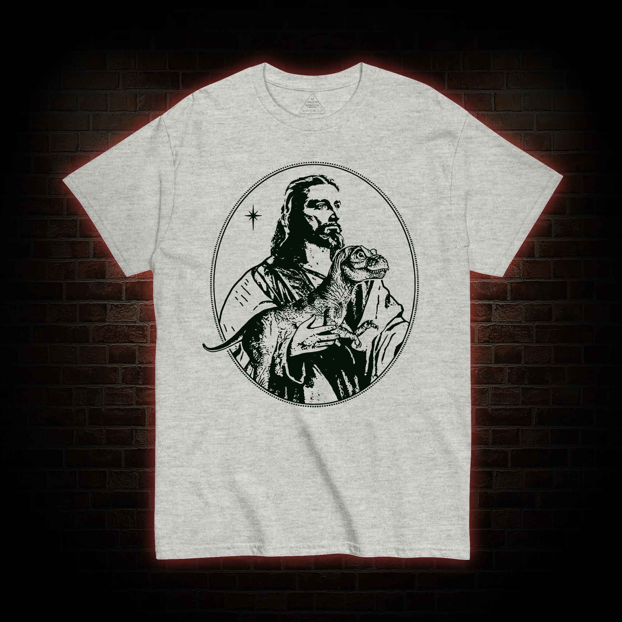 Jesus Holding Dinosaur T-Shirt 