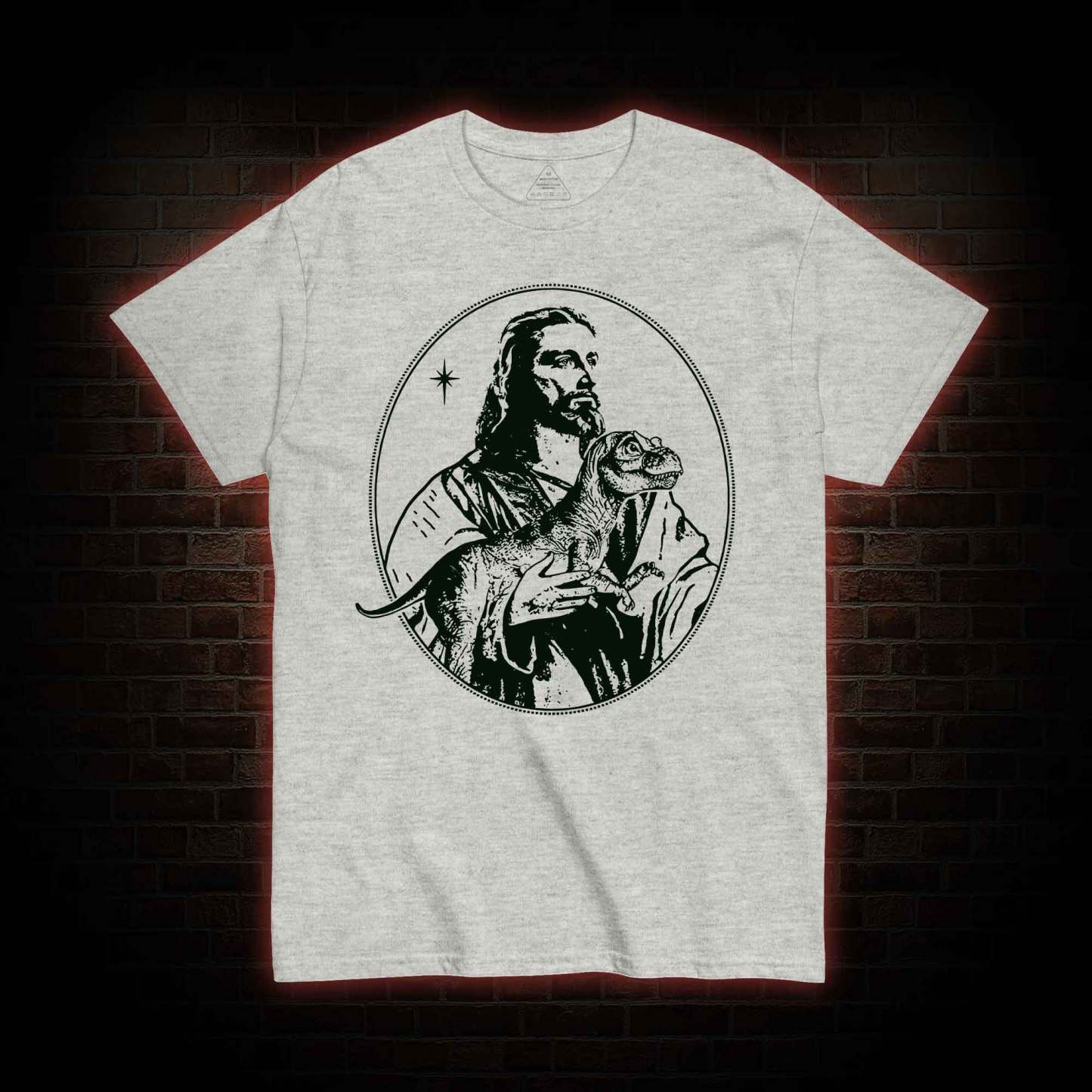 Jesus Holding Dinosaur T-Shirt 
