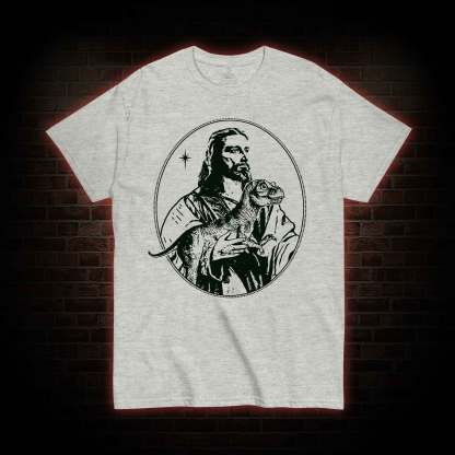 Jesus Holding Dinosaur T-Shirt 