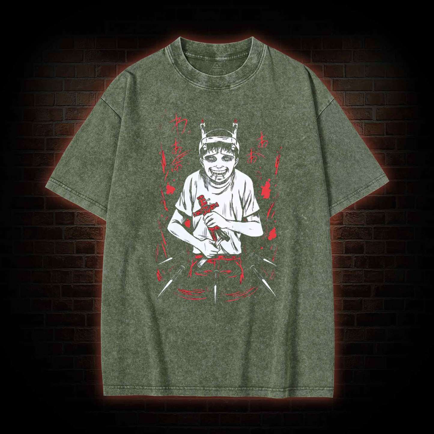 Dark Illustration Washed T-shirt