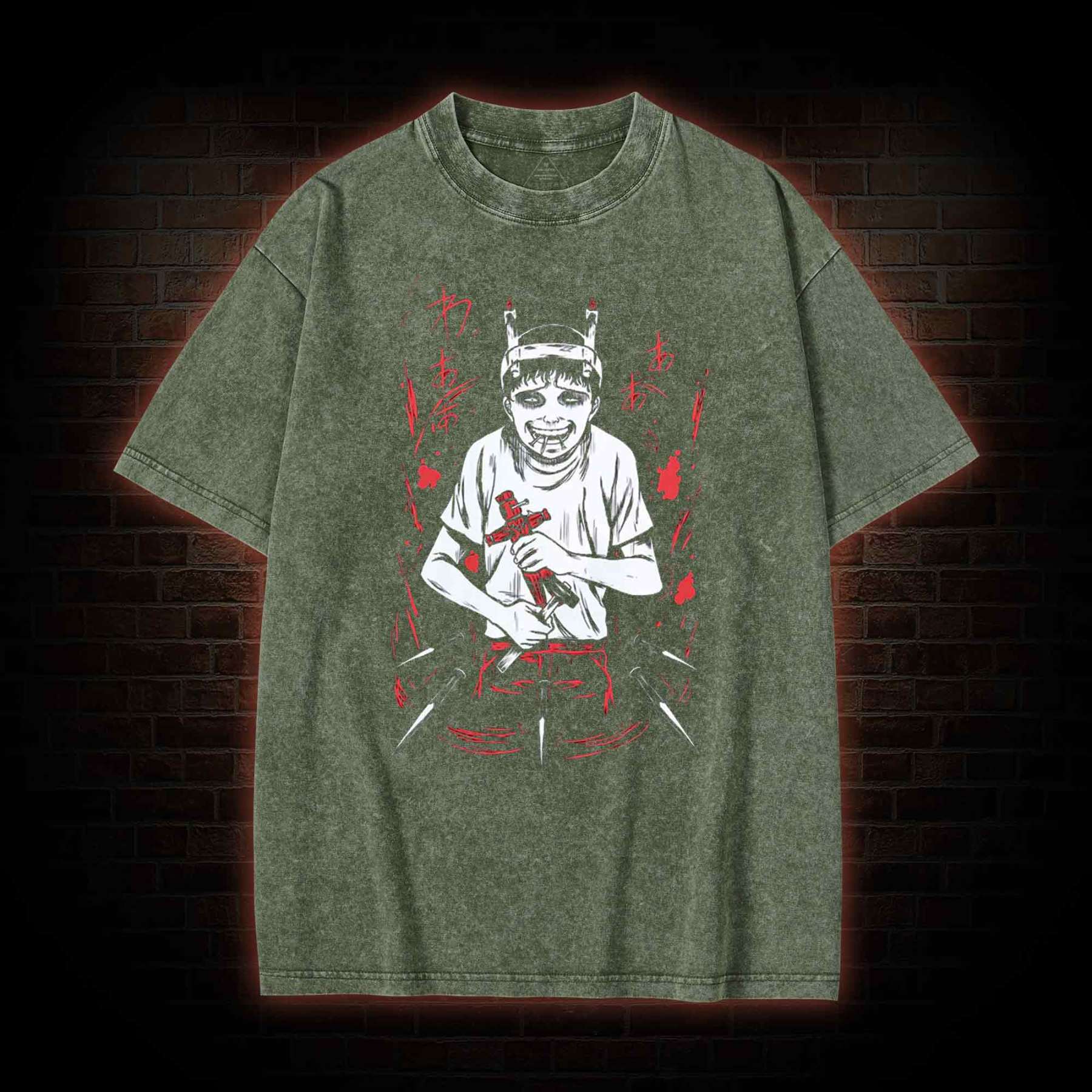 Dark Illustration Washed T-shirt