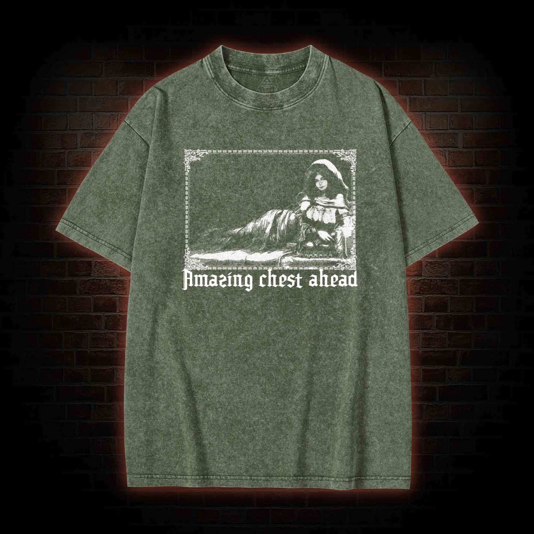 Amazing Chest Ahead Washed T-shirt