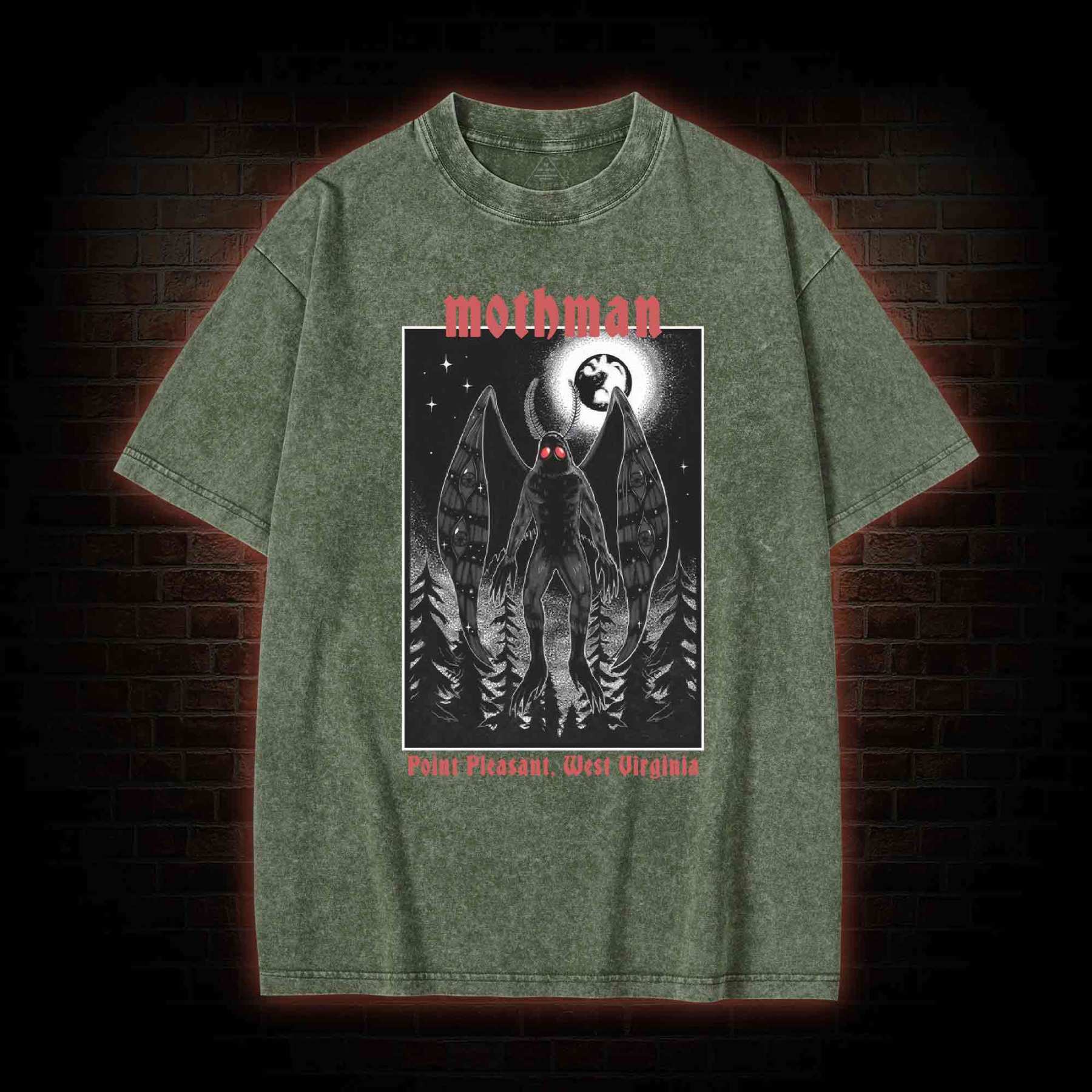 Mothman in the Forest Washed T-shirt