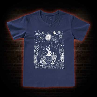 Celestial Cat V-Neck Classic T-Shirt