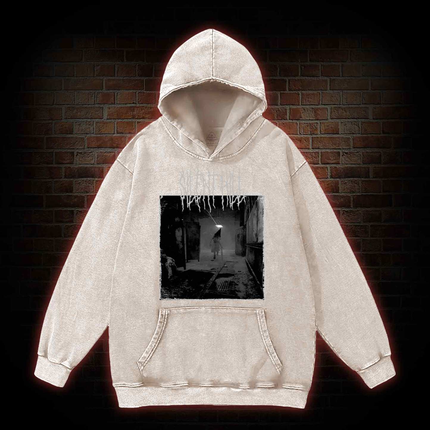 Red Pyramid Thing Retro Washed Hoodie