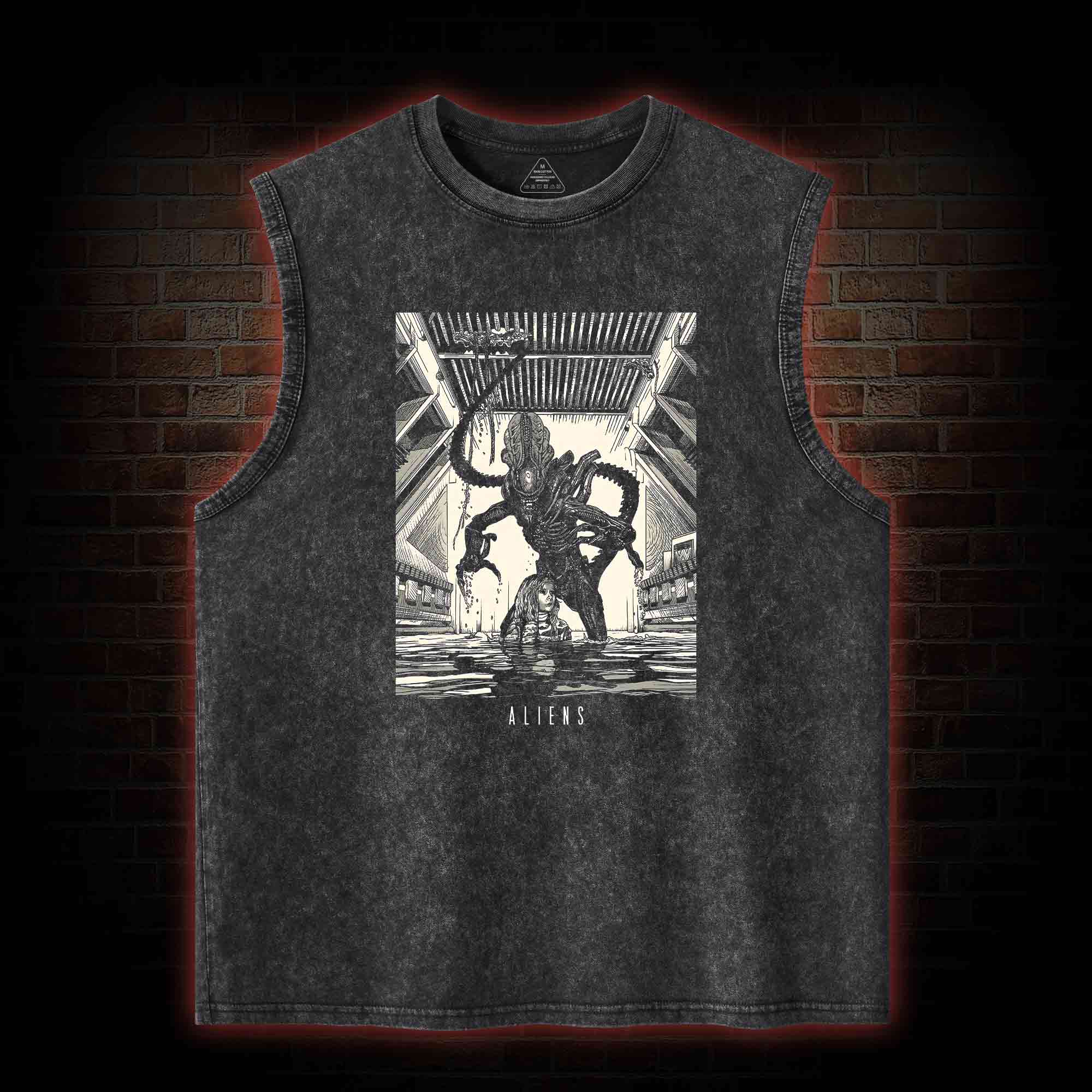 Retro Alien Washed Tank Top