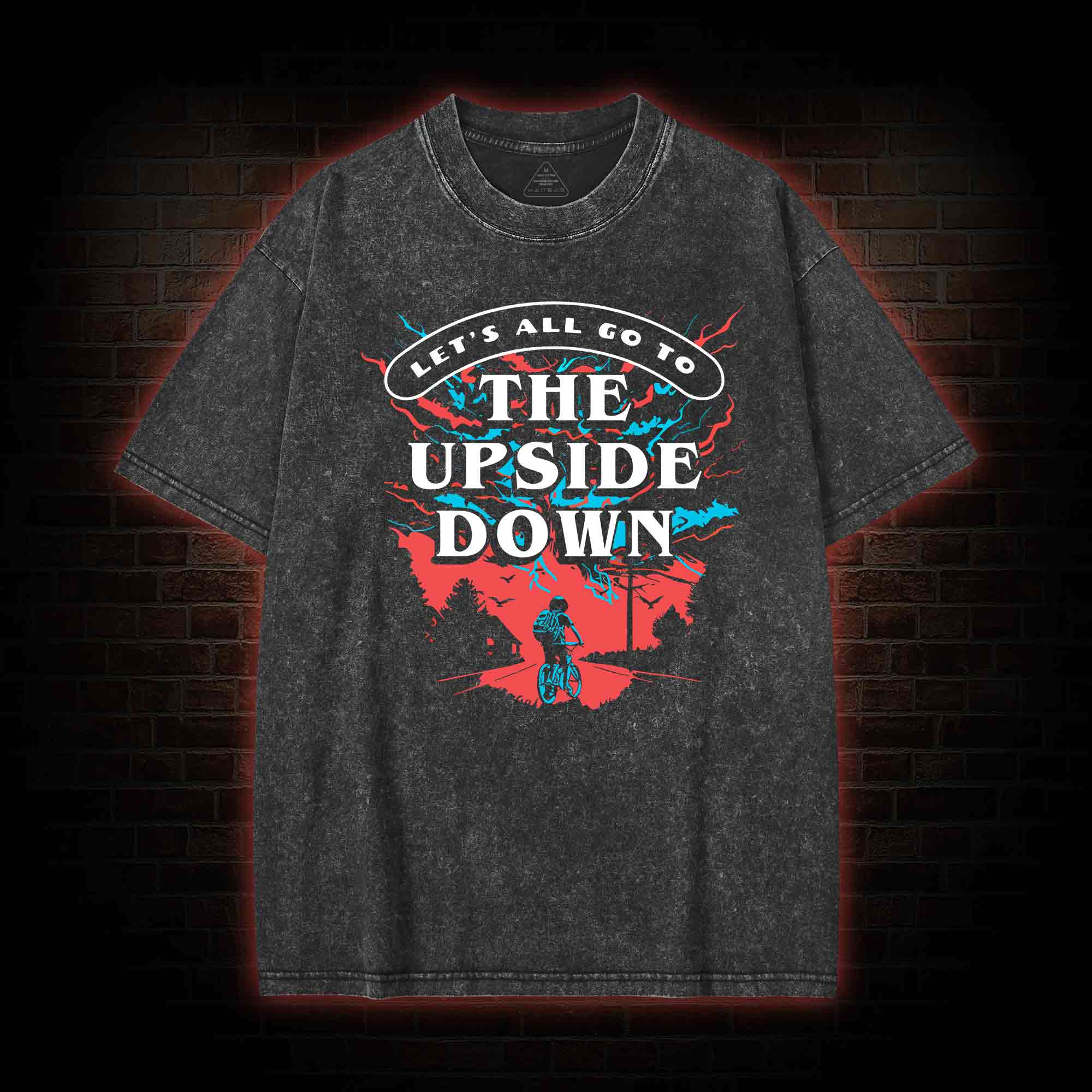 Let's All Go To The Upside Down Washed T-shirt