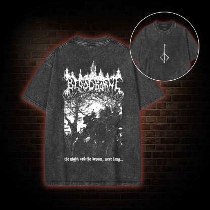 The Night and The Dream were Long Back Print Washed T-shirt