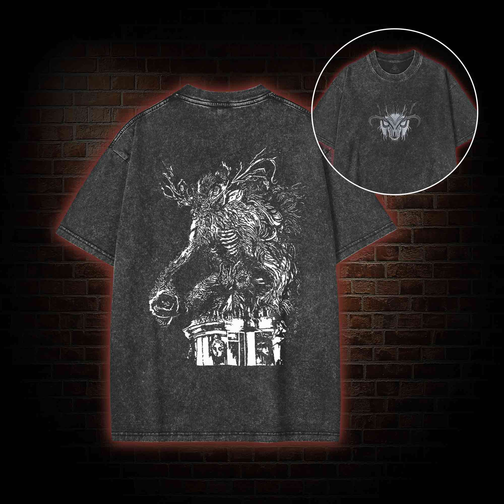 The Massive Beast Back Print Washed T-shirt